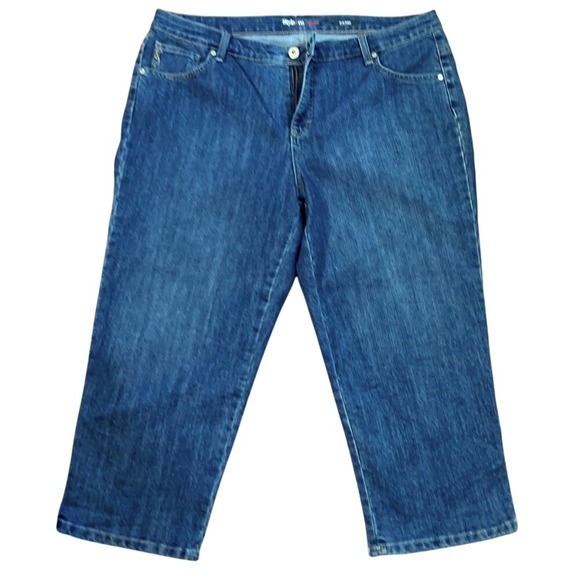 Style & Co. Denim - Style & Co Denim Capri Jeans Womens 16W Medium Wash Blue Stretch Cropped Leg